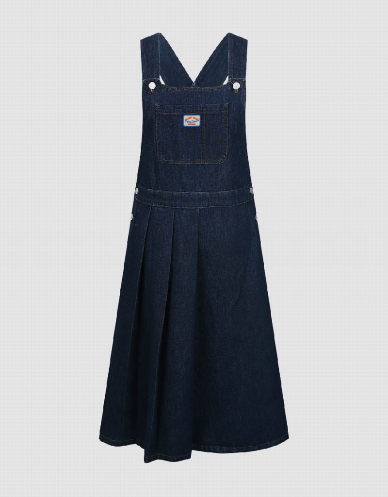 Peignoir Urban Revivo Denim Pinafore Femme Bleu | QEP112UQ