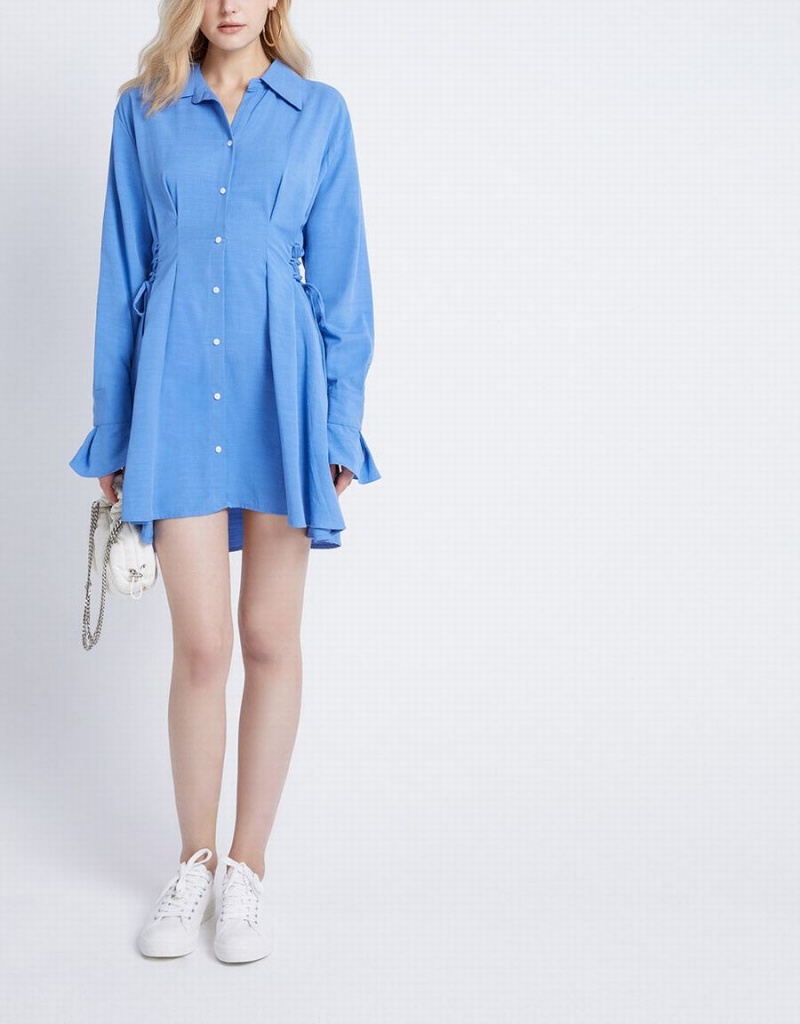 Peignoir Urban Revivo Dentelle Up Side Femme Bleu | XNV979HW