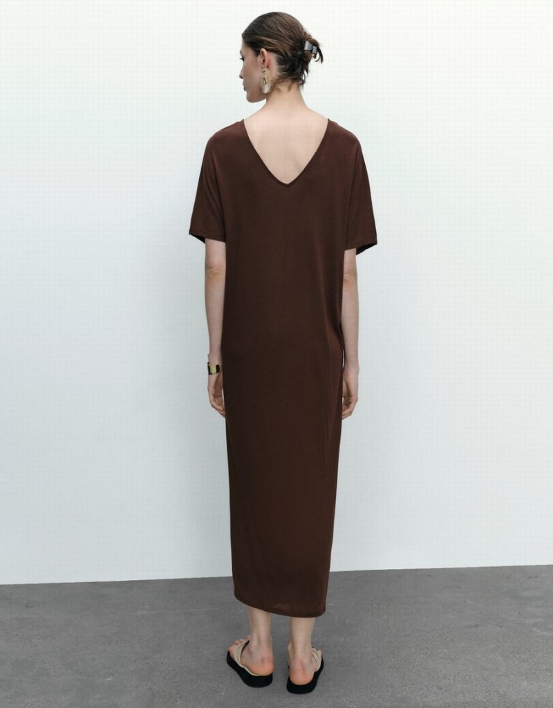 Peignoir Urban Revivo Dolman Sleeve V-Neck Femme Marron | NNL7294BD