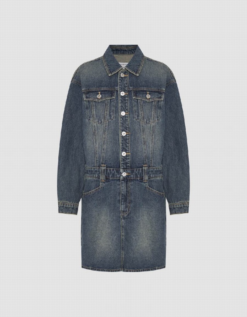 Peignoir Urban Revivo Droit Denim Femme Bleu | XHV3894PN