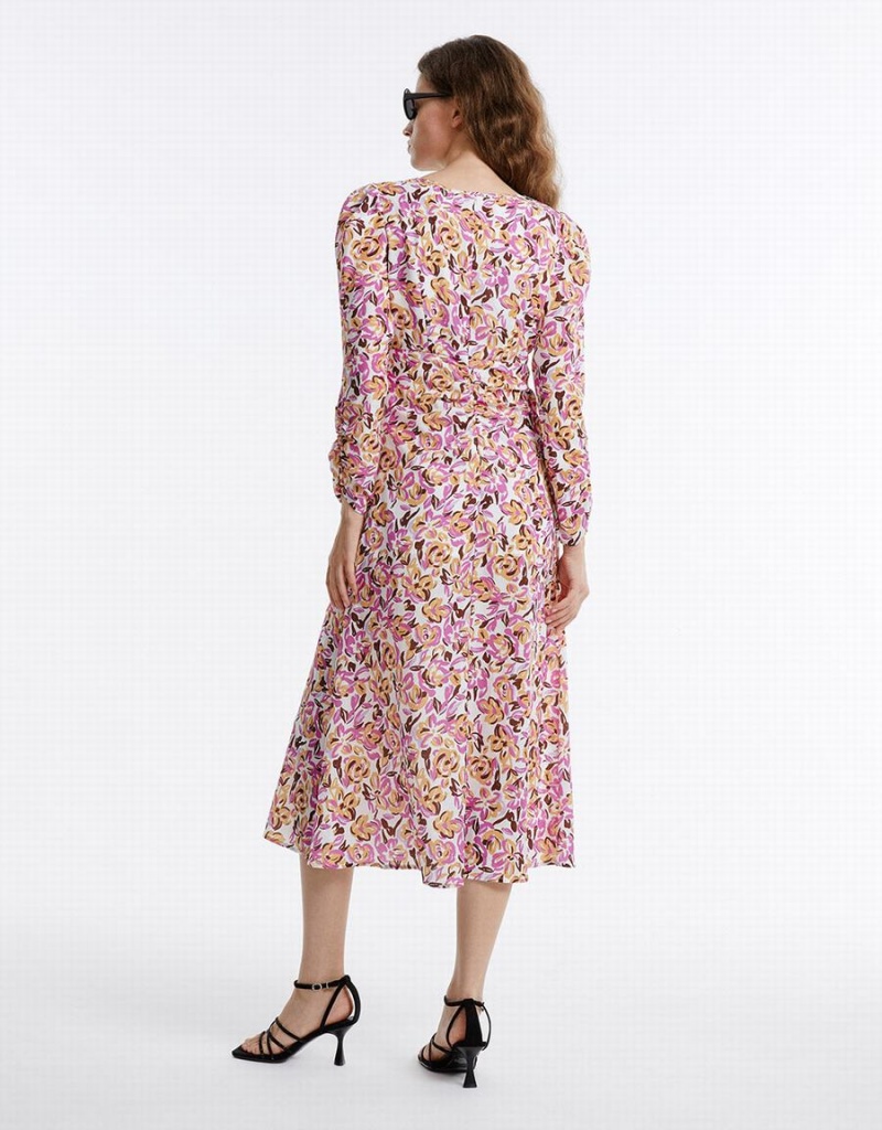 Peignoir Urban Revivo Floral Chiffon Femme Violette | JQS236LB