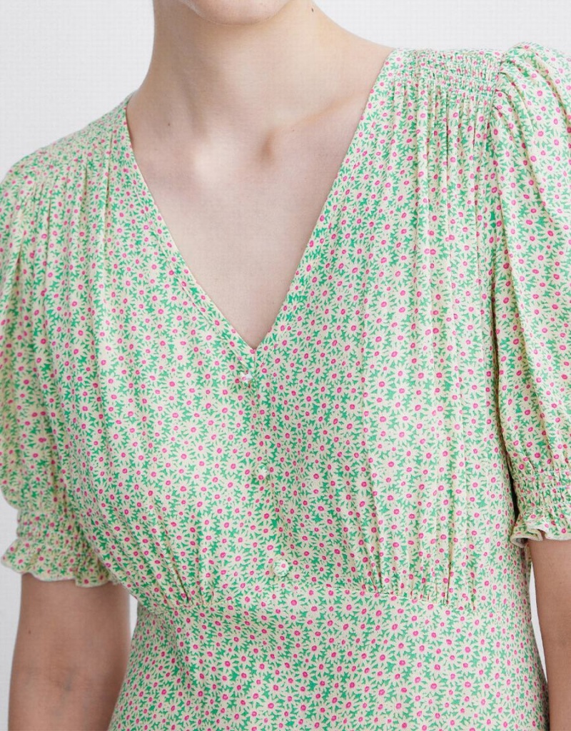 Peignoir Urban Revivo Floral Femme Vert | IFX8840HC