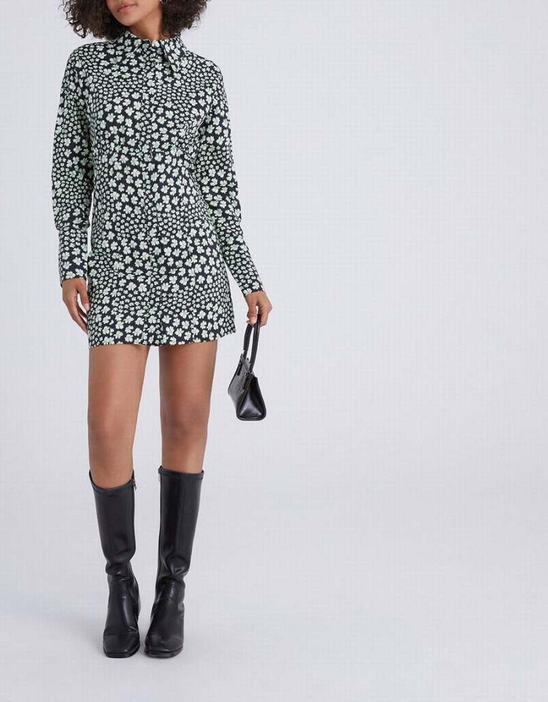 Peignoir Urban Revivo Floral Print Button Up Femme Vert | NDU4512LB