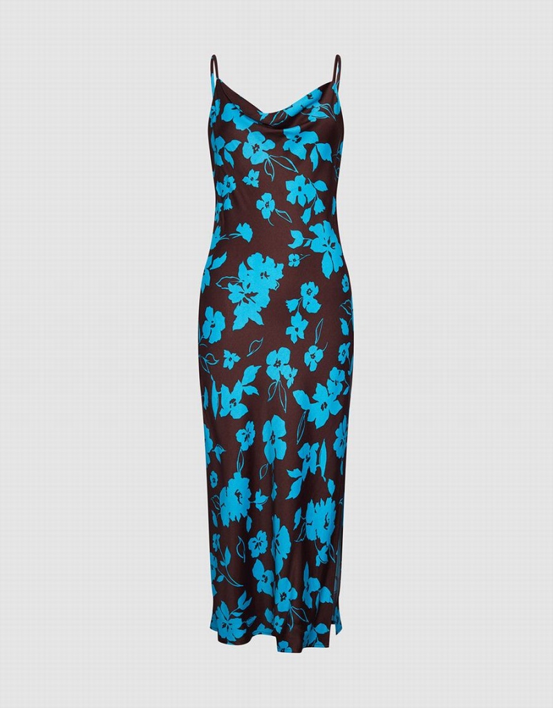Peignoir Urban Revivo Floral Print Cami Femme Bleu | TTD6925JL