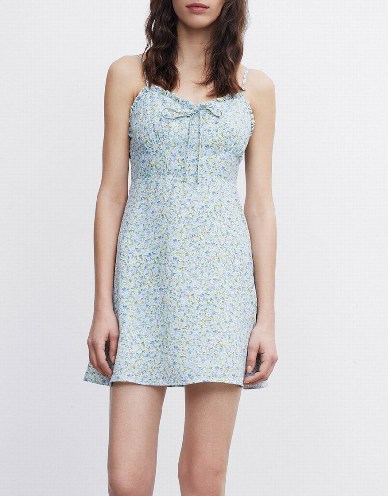 Peignoir Urban Revivo Floral Print Cami Femme Bleu | LDK3963FP