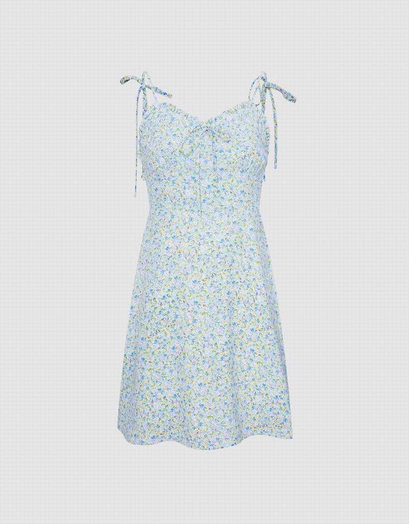 Peignoir Urban Revivo Floral Print Cami Femme Bleu | LDK3963FP