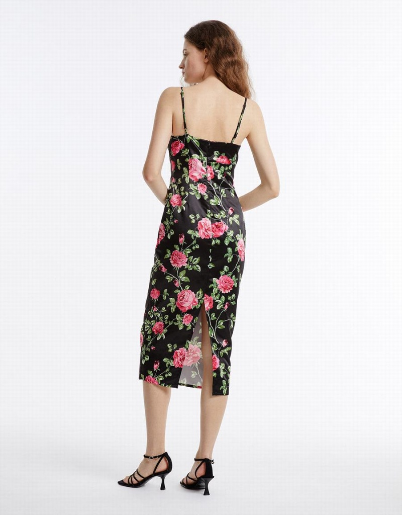 Peignoir Urban Revivo Floral Print Lanières Femme Rouge | BNI2587SW