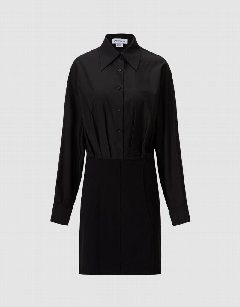 Peignoir Urban Revivo Gathered Taille Femme Noir | NIK2164MU