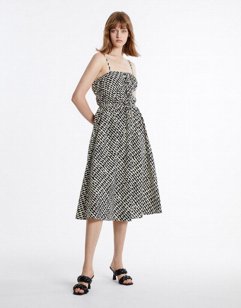 Peignoir Urban Revivo Geometric Print Midi Femme Grise | SHJ1002EY