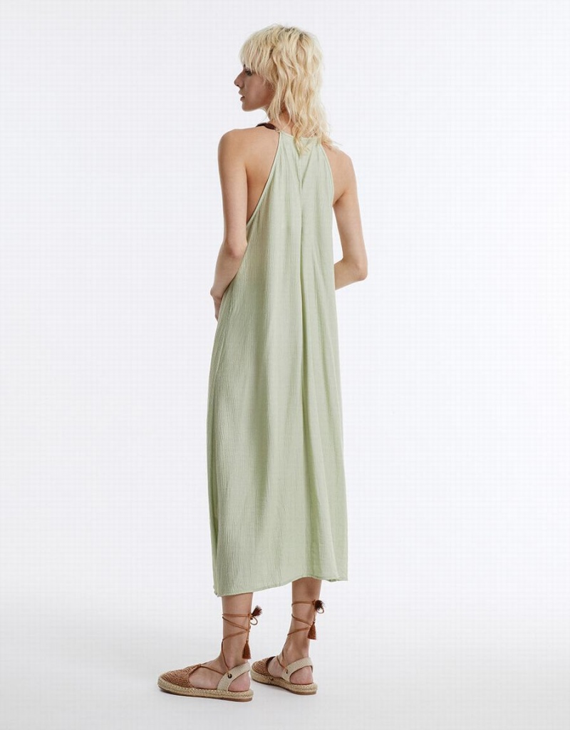 Peignoir Urban Revivo Halter Midi Femme Vert | NGU8699YO