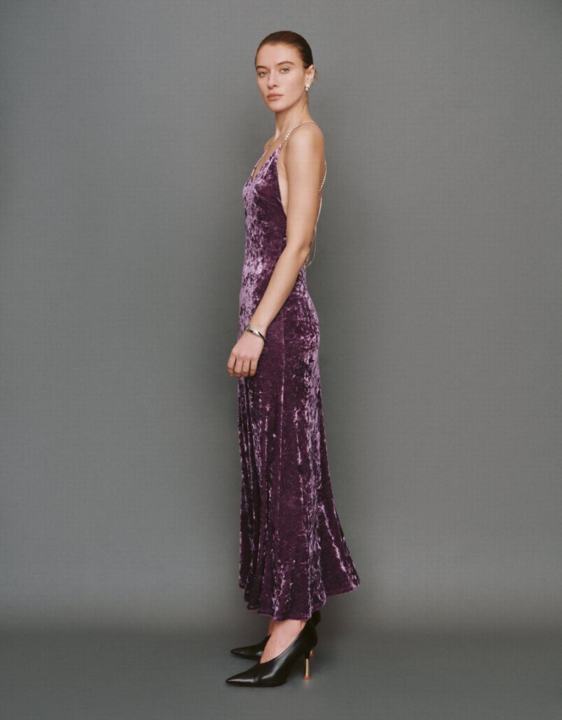 Peignoir Urban Revivo Halter Neck Sans Manches A-Line Femme Violette | MVE7525EU