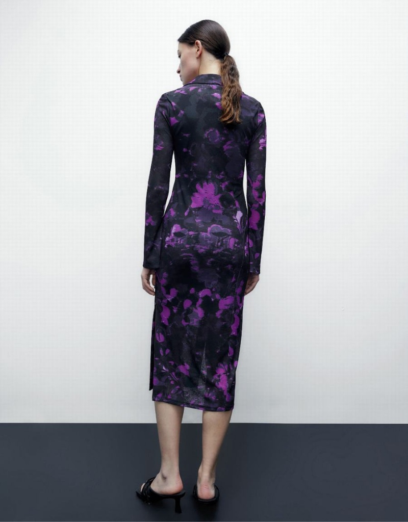 Peignoir Urban Revivo Hollow Out Midi Femme Violette | UVO9968FX