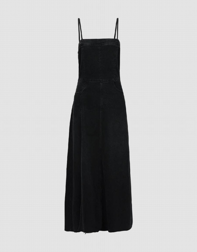 Peignoir Urban Revivo Mince Midi Denim Femme Noir | ZFE1631IC
