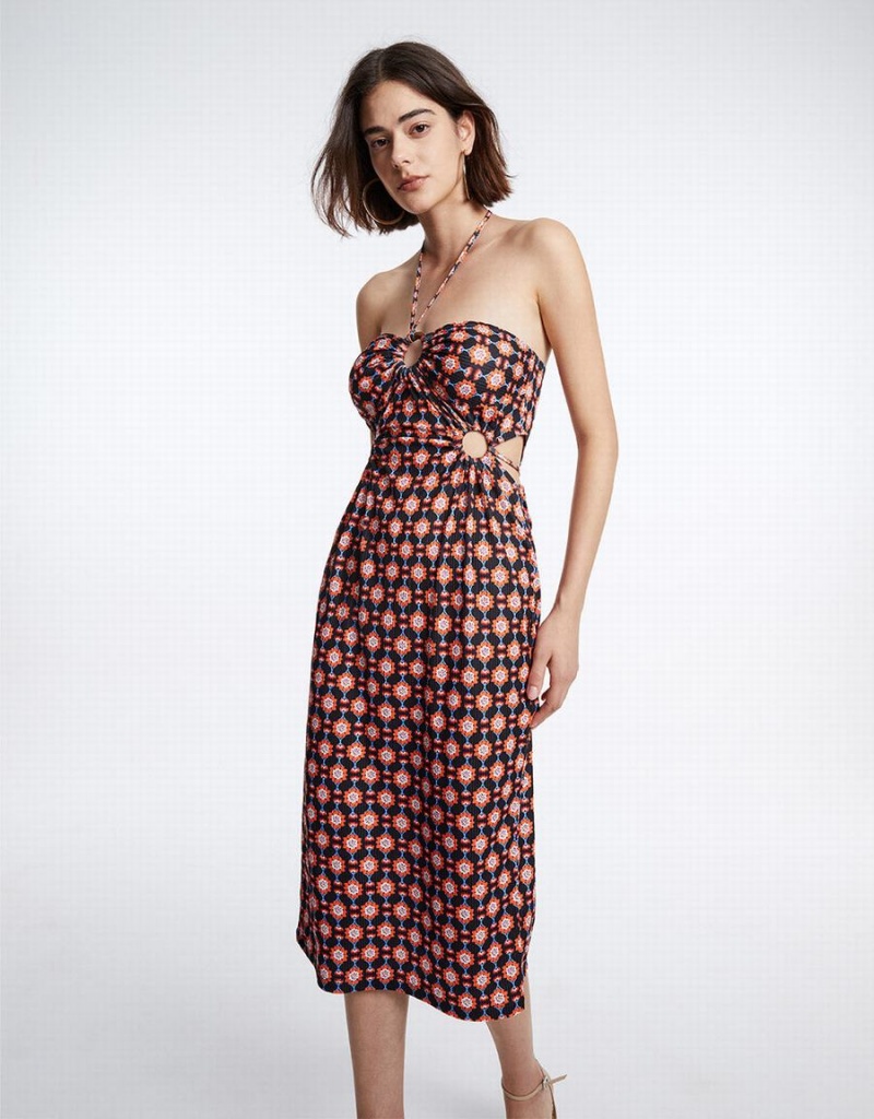 Peignoir Urban Revivo O-Ring Detail Halter Midi Femme Rouge | IKQ272GE