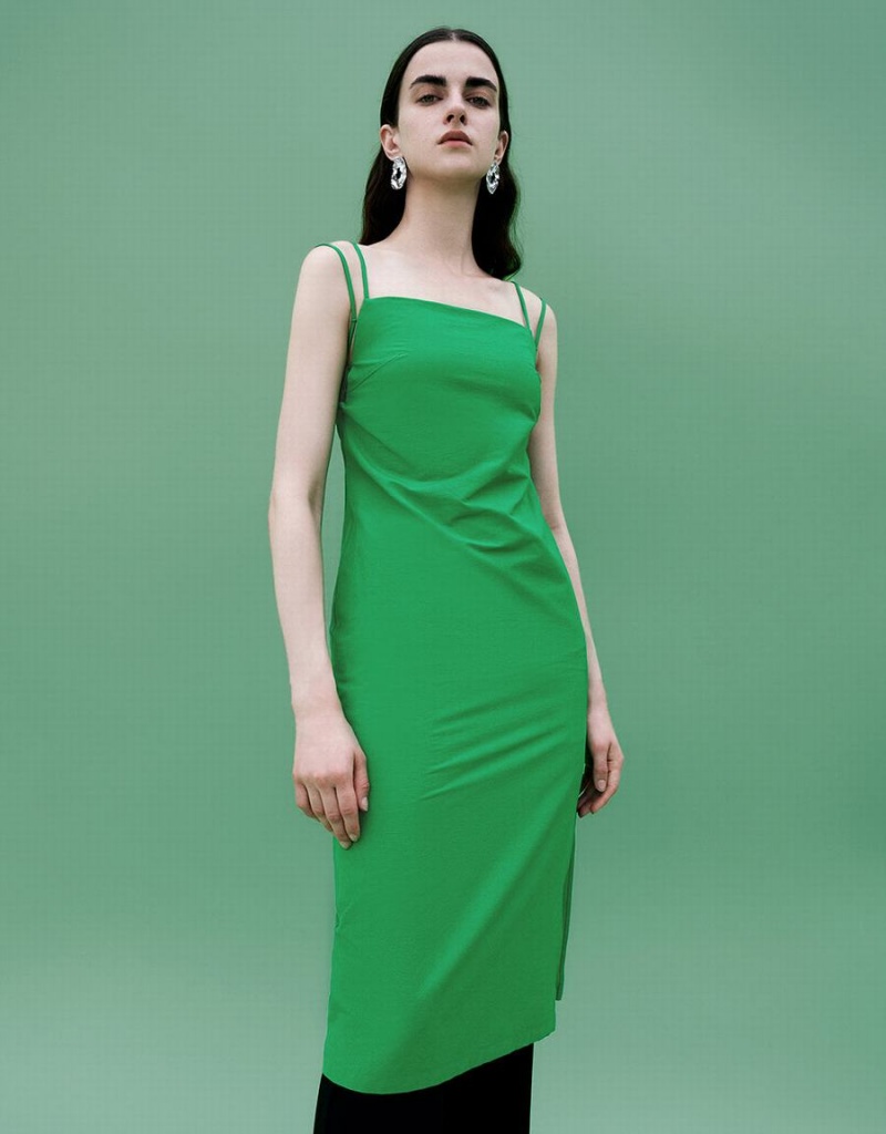 Peignoir Urban Revivo Off-Shoulder Mince Cami Femme Vert | LIW7731ET