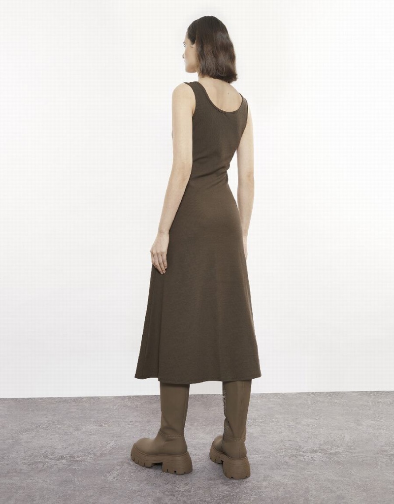 Peignoir Urban Revivo Plain Midi Femme Vert | SJJ5876TY