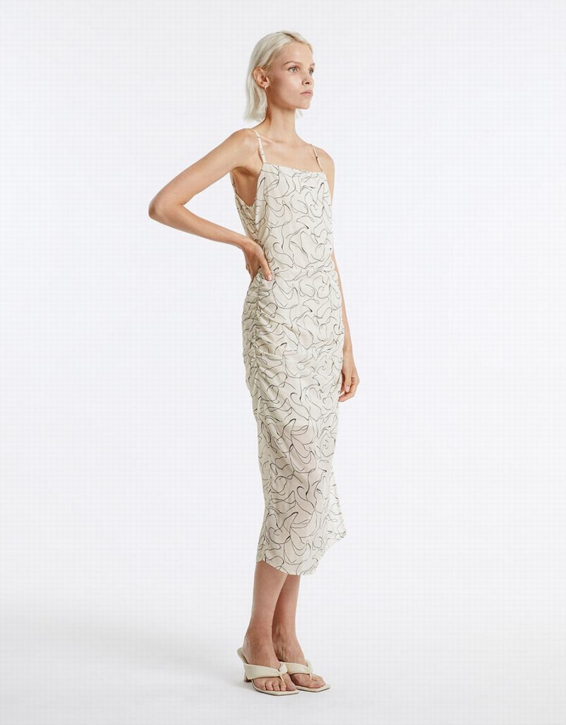 Peignoir Urban Revivo Printed Lanières Femme Blanche | IFQ8441XF