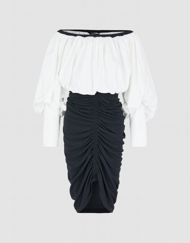 Peignoir Urban Revivo Puff Sleeve Off-Shoulder Mince Femme Blanche | GQJ1731ET