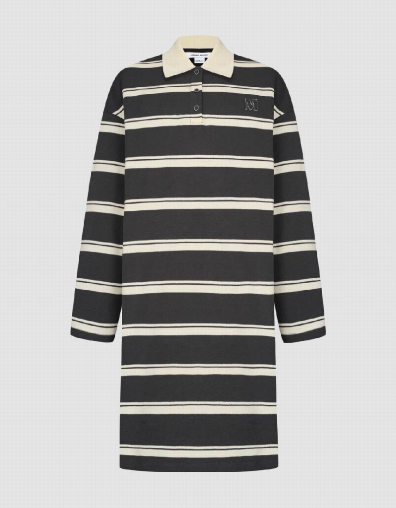 Peignoir Urban Revivo Rayé Skater Femme Grise | UIW9080UQ