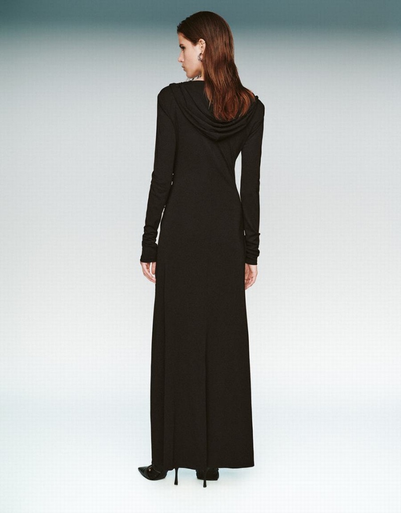 Peignoir Urban Revivo Ruched Cut-Out Tricoté Droit Femme Noir | FVY7645GH