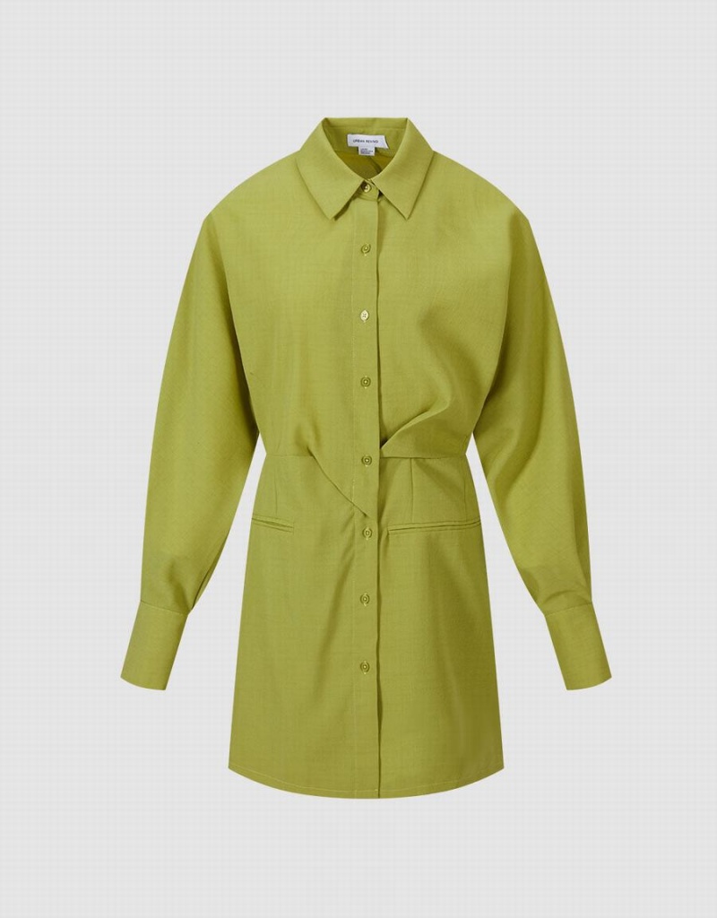 Peignoir Urban Revivo Ruched Femme Vert | URT7310XV