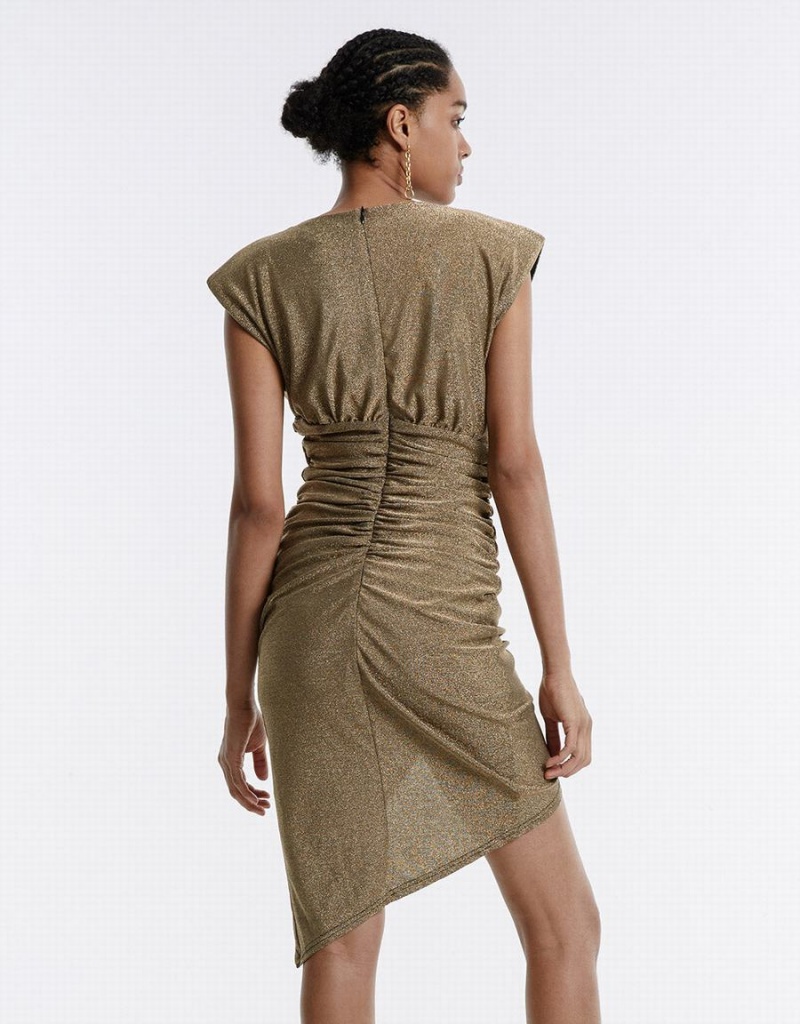 Peignoir Urban Revivo Ruched Glitter Femme Beige | UJZ2747IY