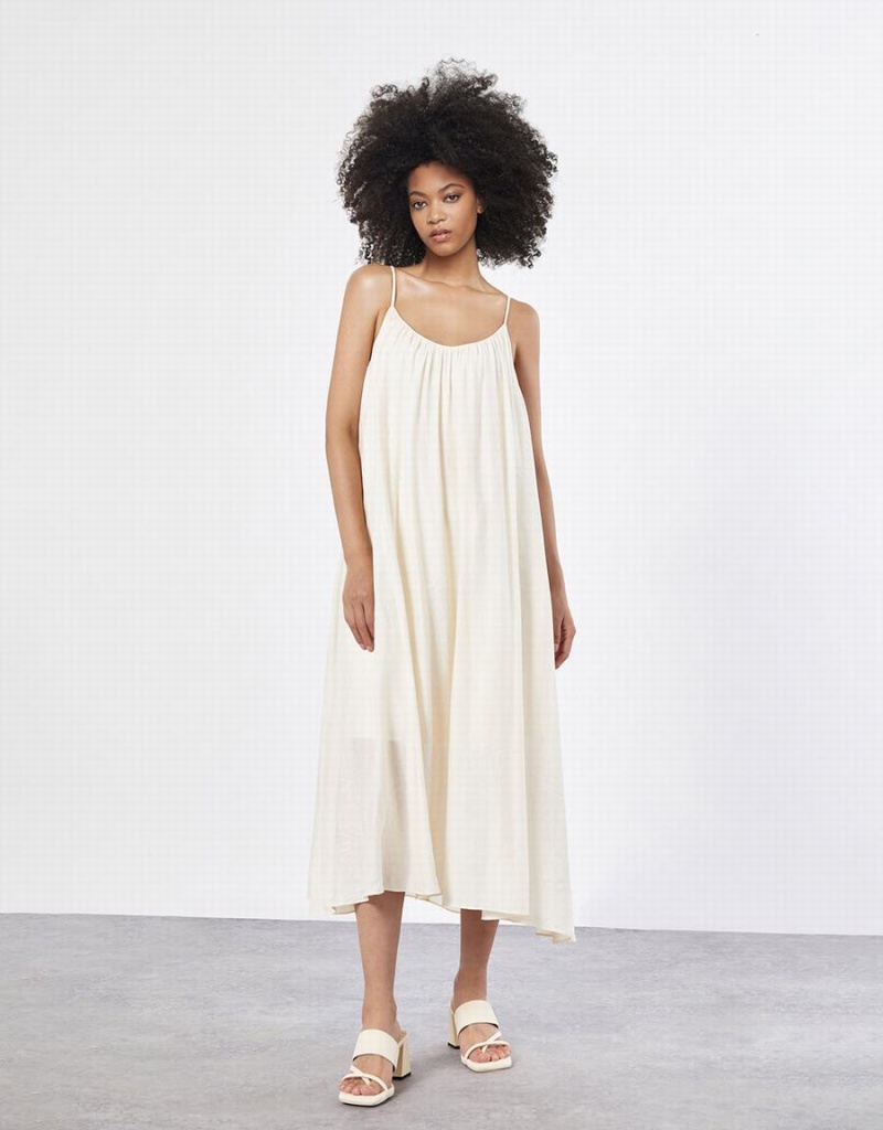 Peignoir Urban Revivo Ruched Smock Cami Femme Blanche | KRV6658DC