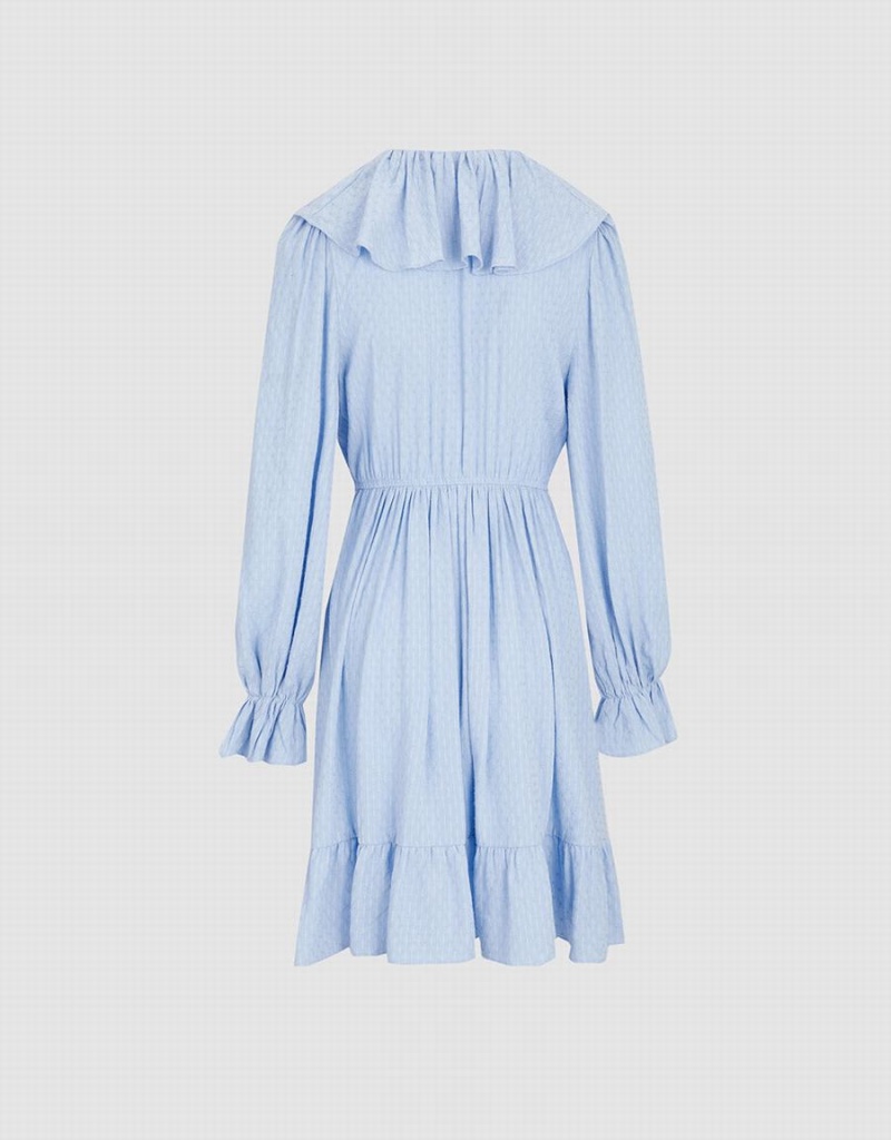 Peignoir Urban Revivo Ruffle Hem V Neck Femme Bleu | CQV8071UO