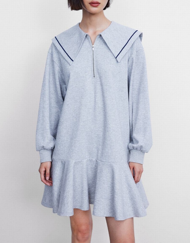 Peignoir Urban Revivo Ruffled Coton Femme Grise Clair | DLR2147KY