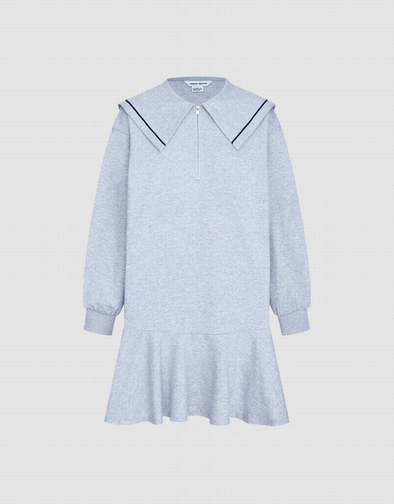 Peignoir Urban Revivo Ruffled Coton Femme Grise Clair | DLR2147KY