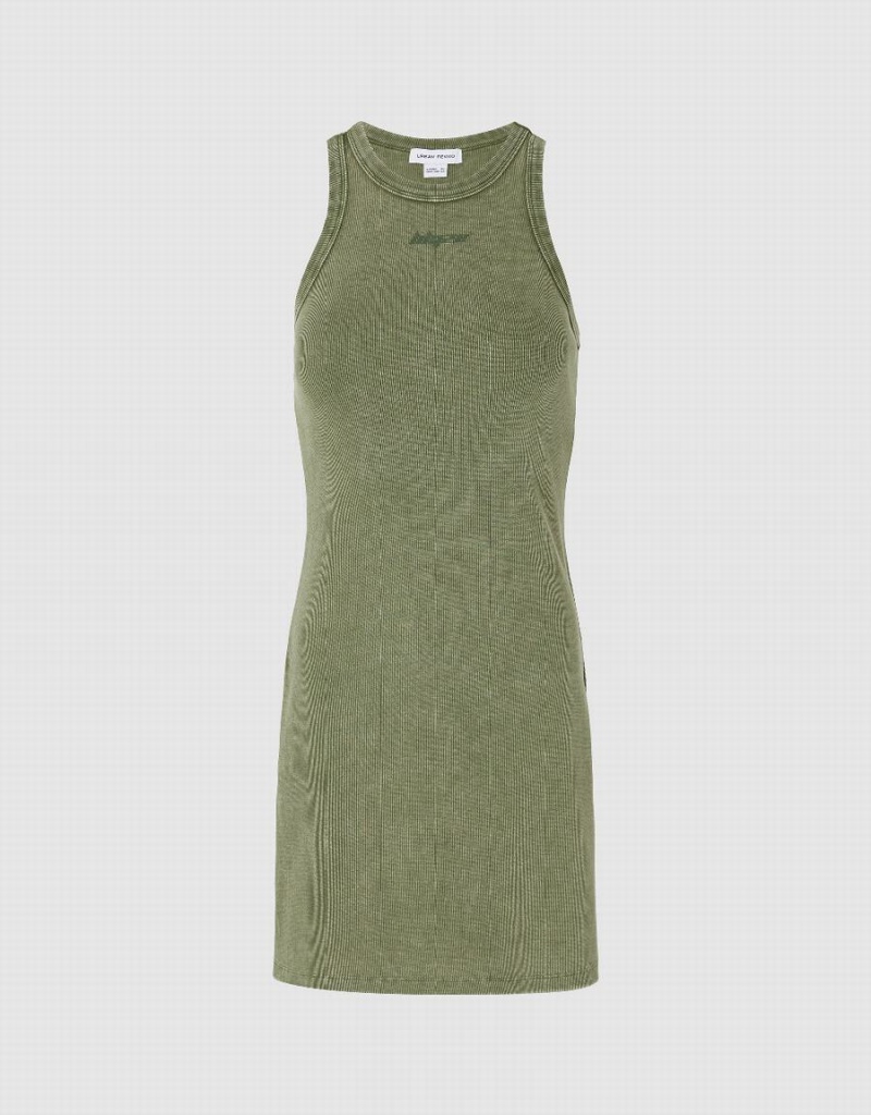 Peignoir Urban Revivo Sans Manches Crew Neck Mince Femme Vert | NEV162LR