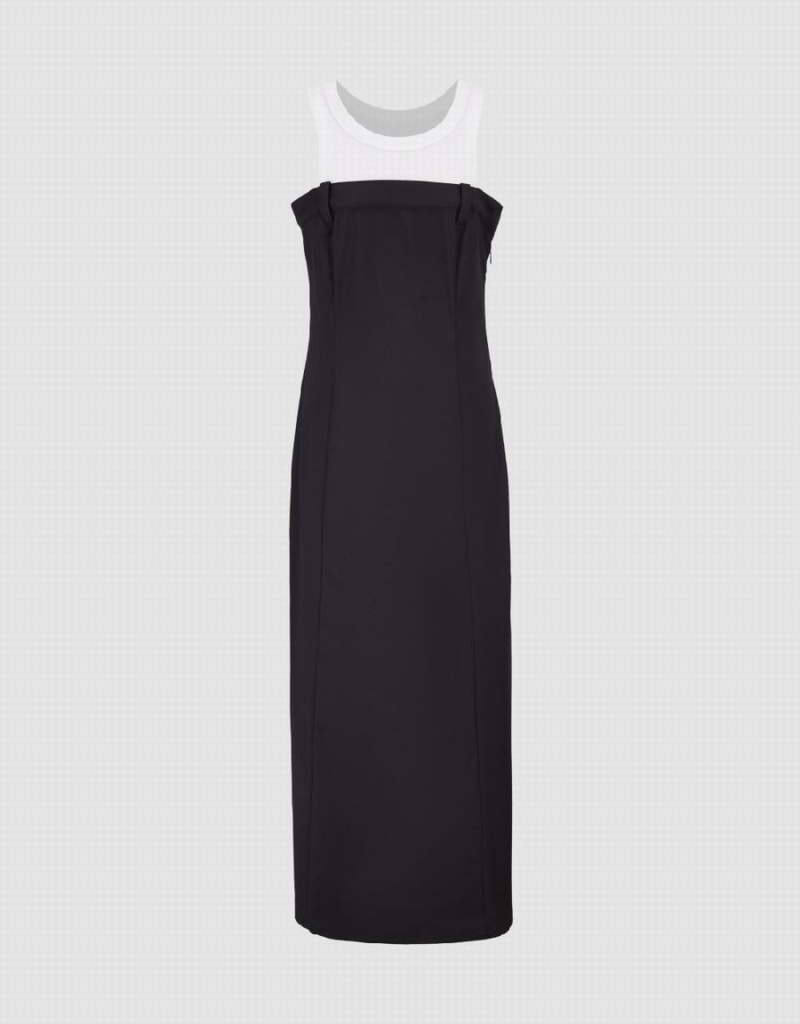 Peignoir Urban Revivo Sans Manches Crew Neck A-Line Femme Noir | YME703ZG