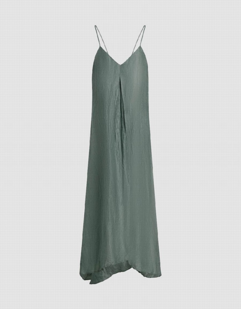 Peignoir Urban Revivo Sans Manches Midi V-Neck A-Line Femme Vert | UXF8052KE