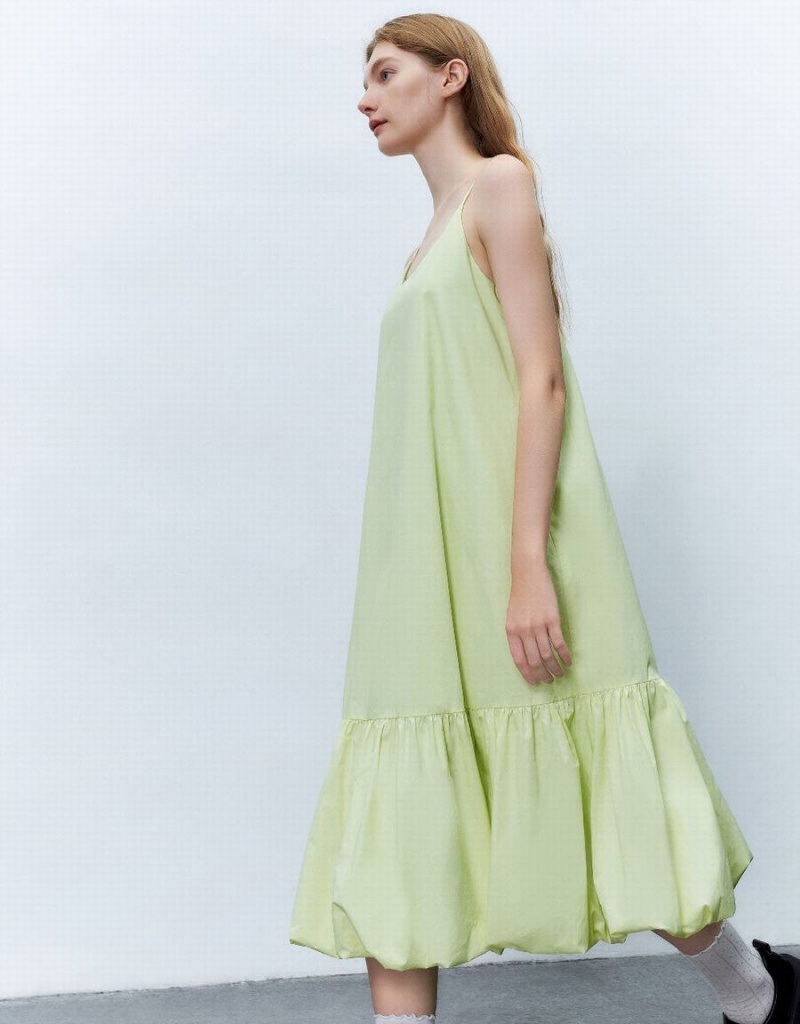 Peignoir Urban Revivo Sans Manches Off-Shoulder A-Line Femme Vert | SKS2793RZ