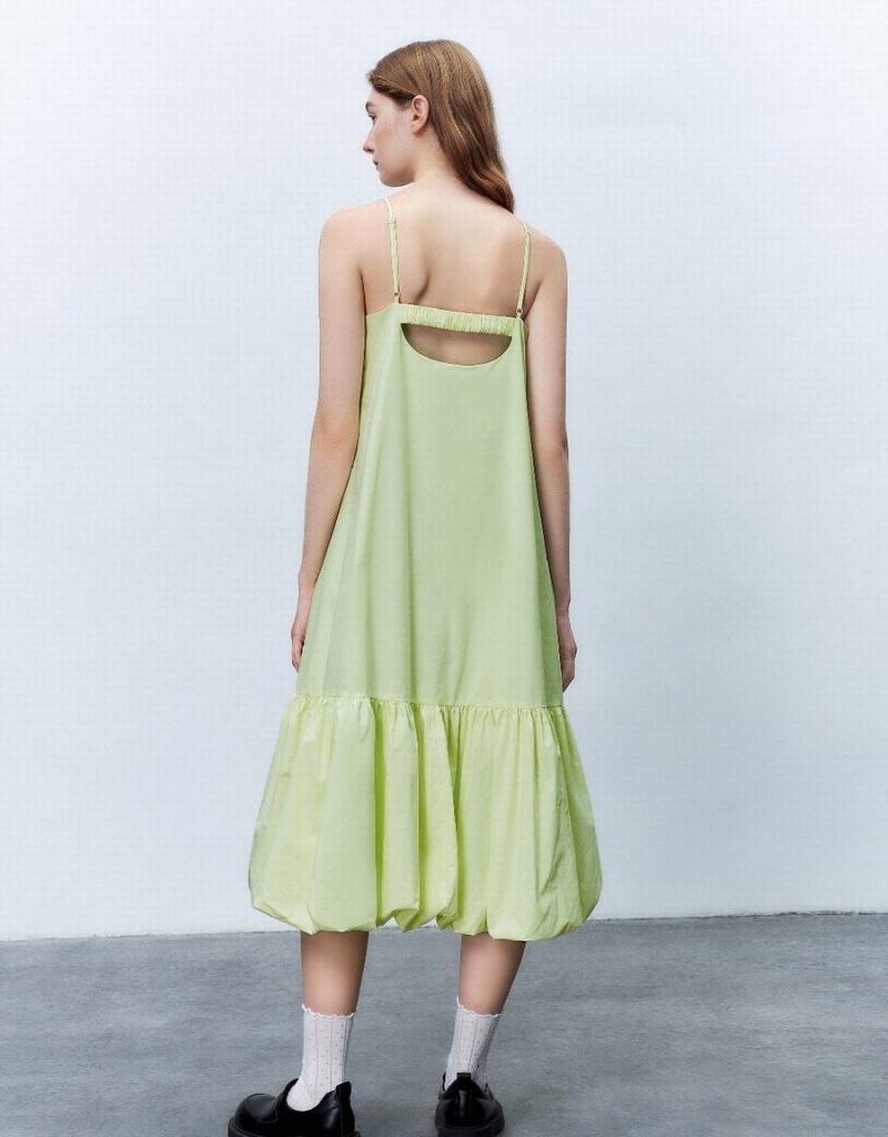 Peignoir Urban Revivo Sans Manches Off-Shoulder A-Line Femme Vert | SKS2793RZ