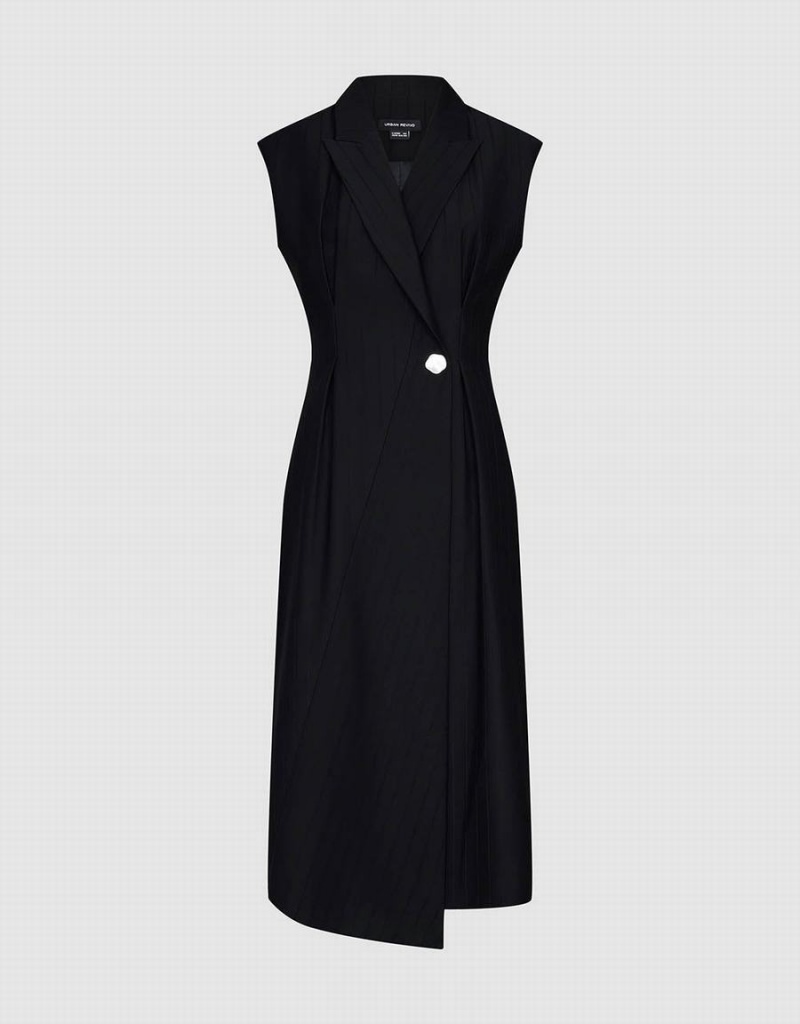 Peignoir Urban Revivo Sans Manches V-Neck Skater Femme Noir | TON2458DU
