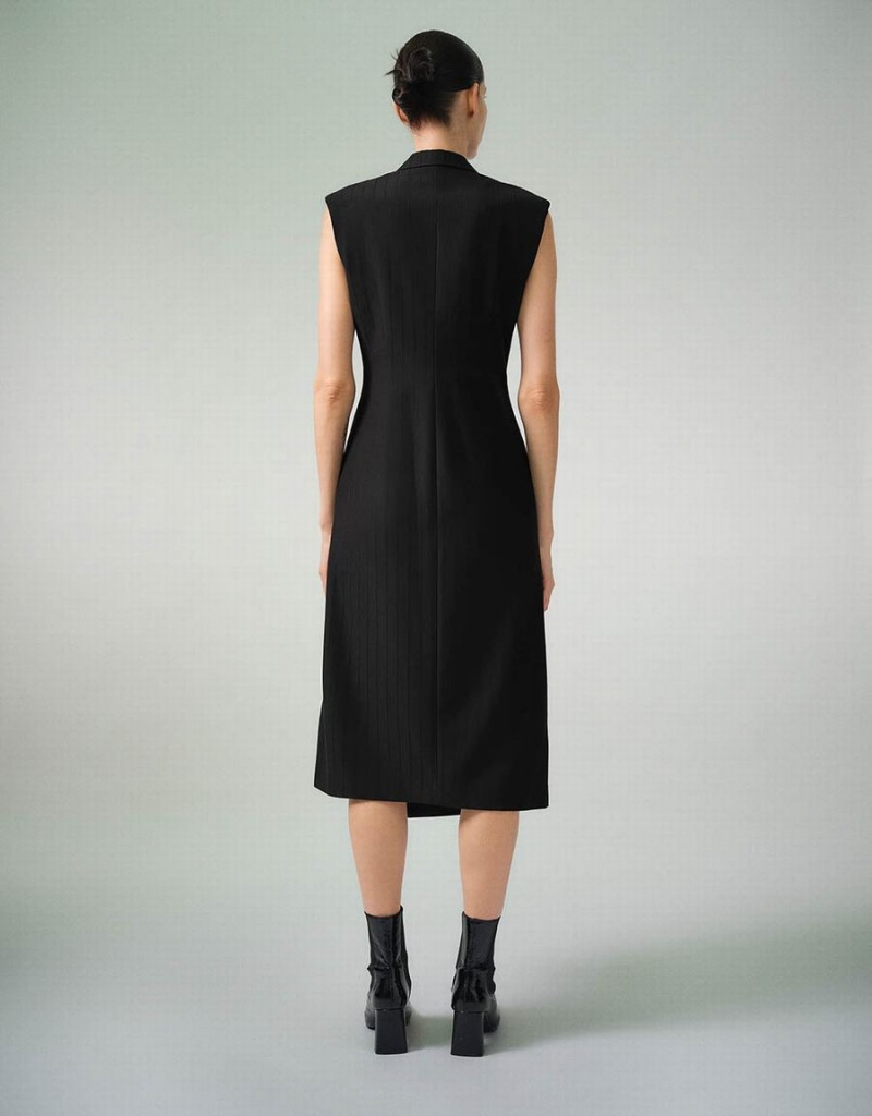 Peignoir Urban Revivo Sans Manches V-Neck Skater Femme Noir | TON2458DU