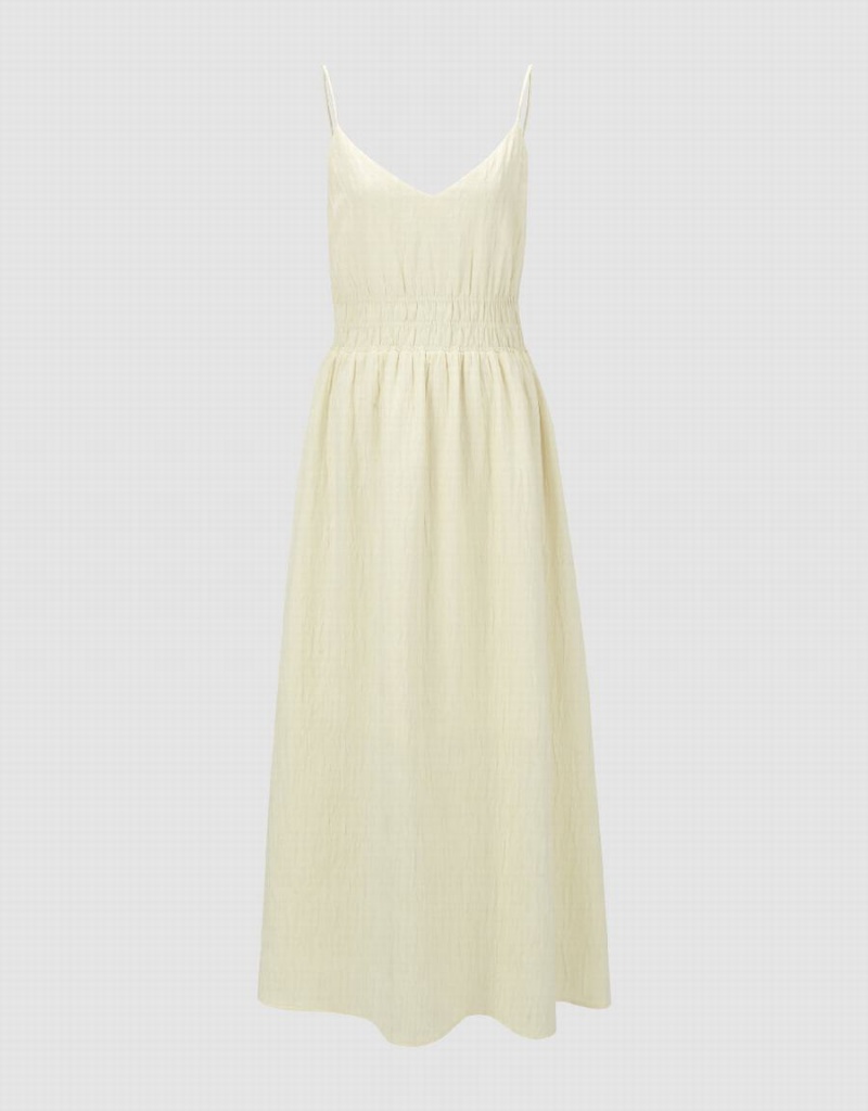 Peignoir Urban Revivo Sans Manches V-Neck A-Line Femme Blanche | JVE2262CR