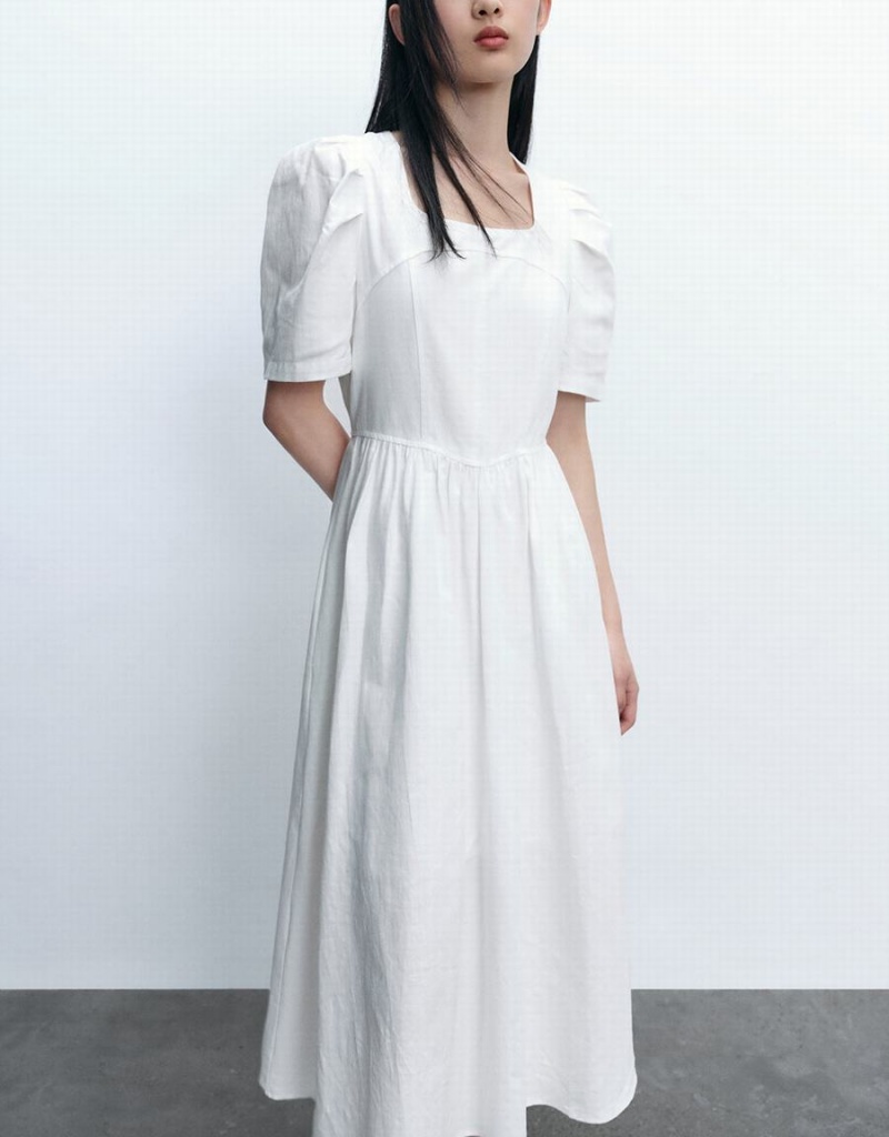 Peignoir Urban Revivo Square-Cut Collar A-Line Femme Blanche | YTJ2596QF