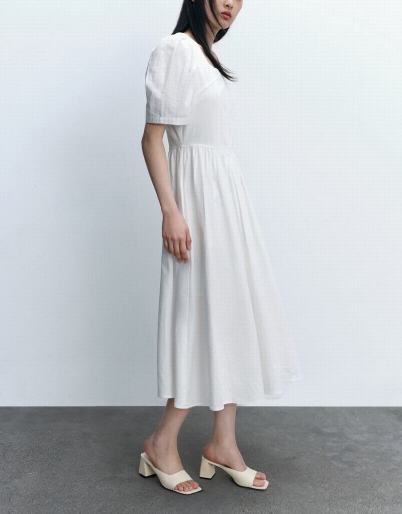 Peignoir Urban Revivo Square-Cut Collar A-Line Femme Blanche | YTJ2596QF