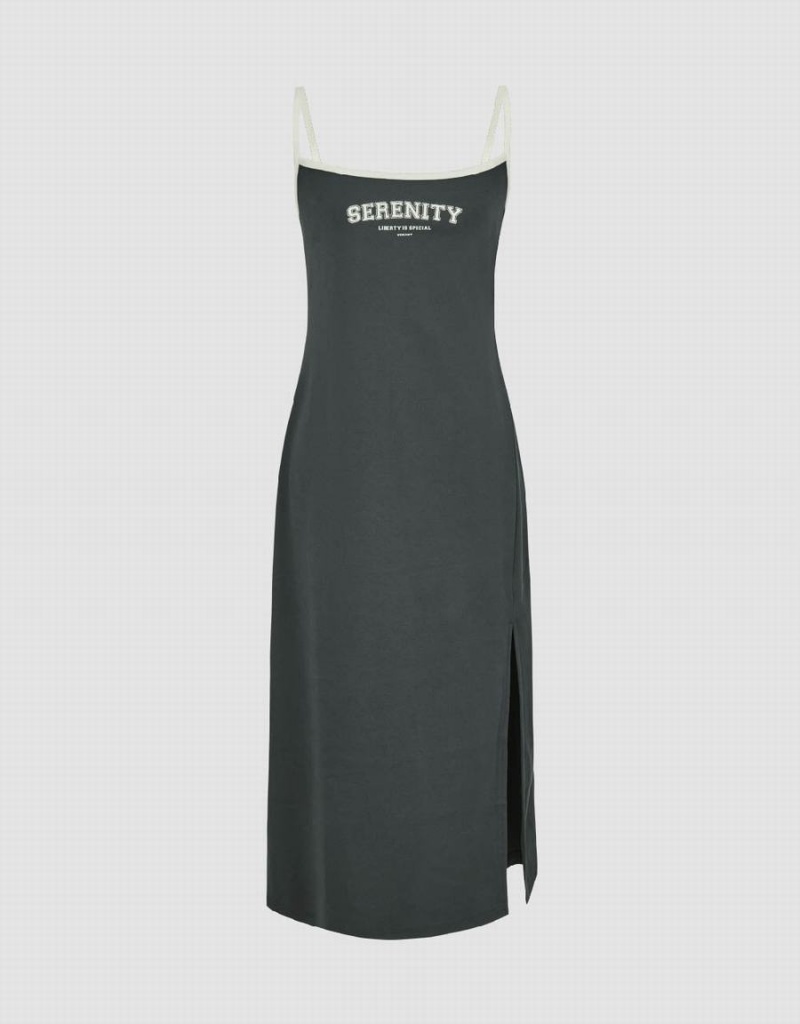 Peignoir Urban Revivo Square-Cut Collar Mince Cami Femme Grise Foncé | KUI8145VR