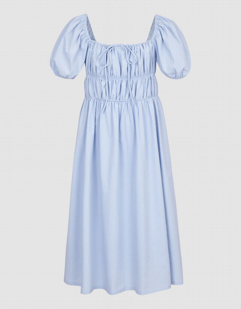 Peignoir Urban Revivo Square-Cut Collar Skater Femme Bleu | CNF3760GR