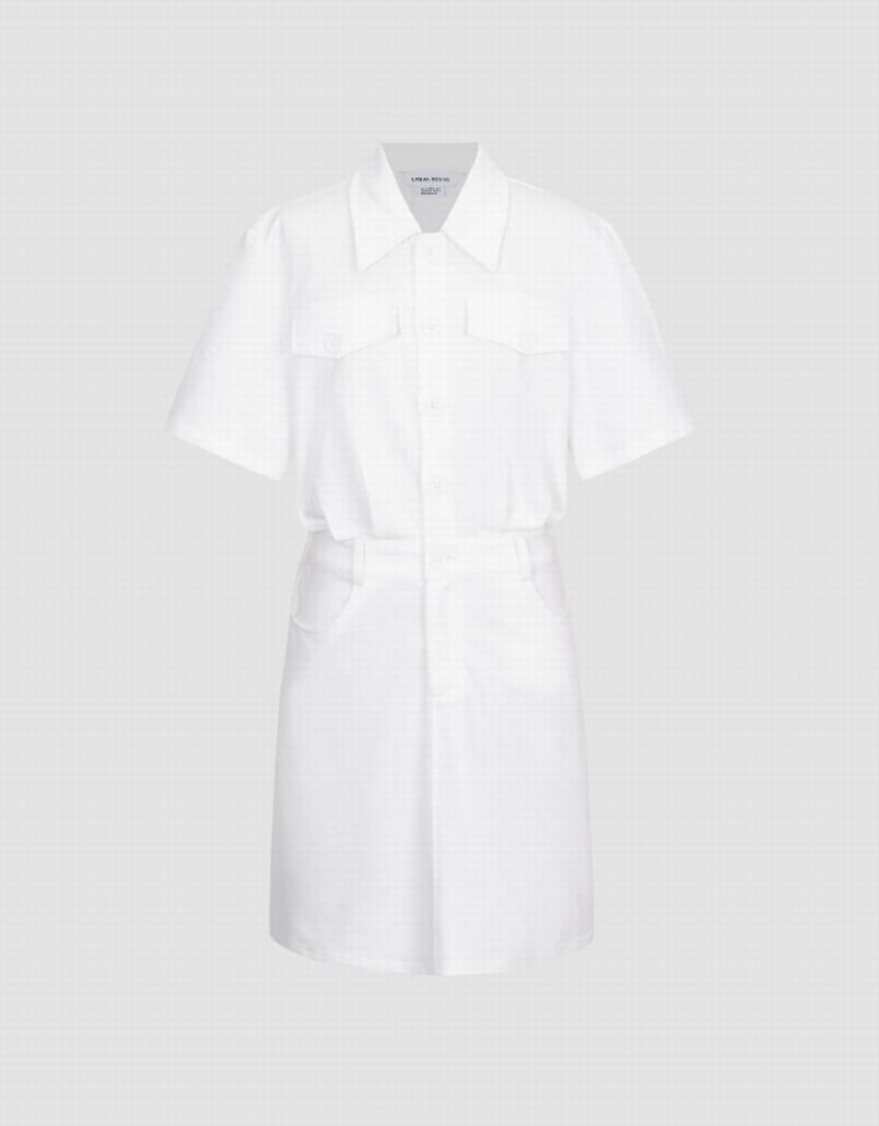 Peignoir Urban Revivo Standard Sleeve Lapel Droit Femme Blanche | ASC5770SO