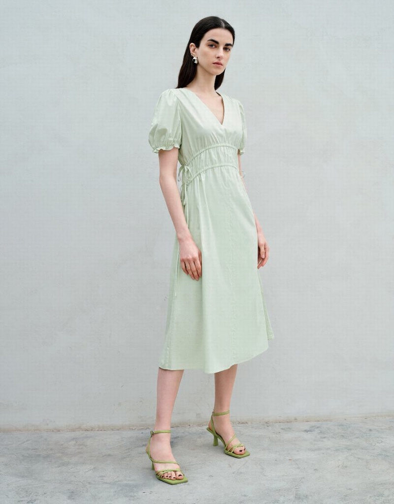 Peignoir Urban Revivo Surplice V-Neck A-Line Femme Vert | UXK9669KJ