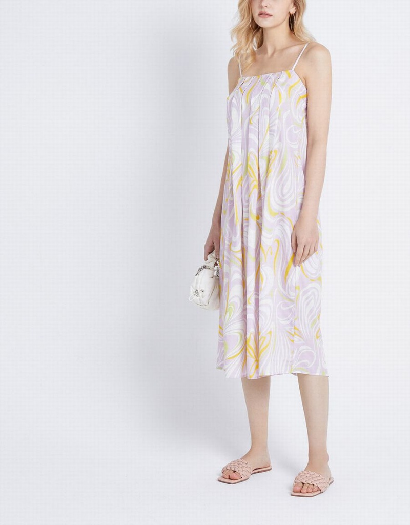Peignoir Urban Revivo Swirl Print Plissé Cami Femme Violette | IGT6314VQ