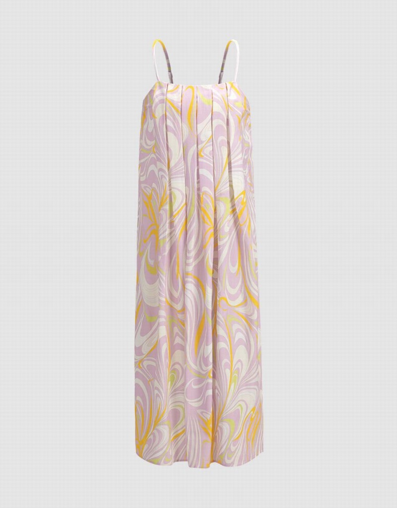 Peignoir Urban Revivo Swirl Print Plissé Cami Femme Violette | IGT6314VQ