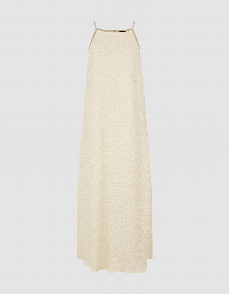 Peignoir Urban Revivo Textured Halter Neck A-Line Femme Blanche | UIW9081GU