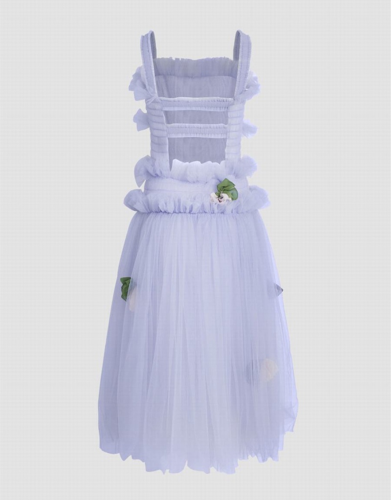 Peignoir Urban Revivo UR × Caroline Hu Flower Sans Manches Square-cut Collar A-Line Femme Violette | QDB3310RW
