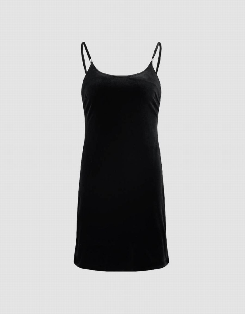 Peignoir Urban Revivo U Neck Mince Cami Femme Noir | MAL5199SJ