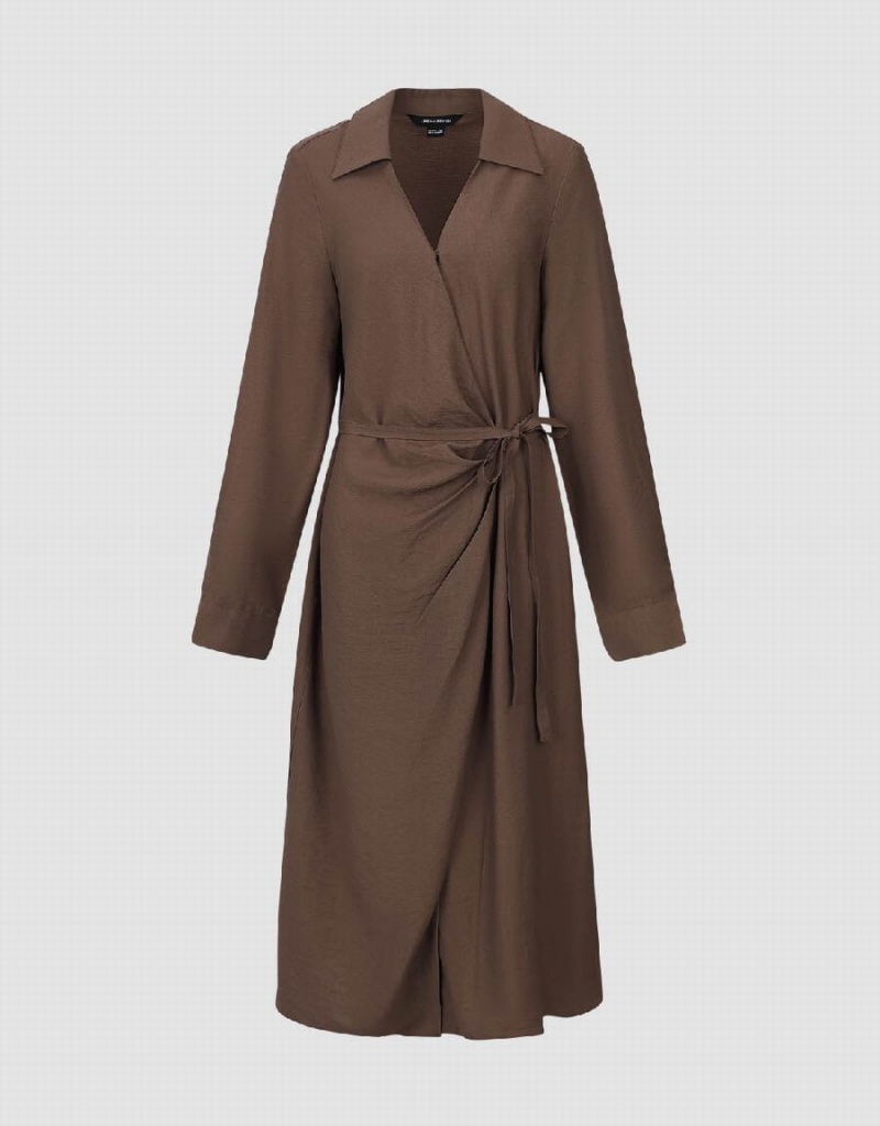 Peignoir Urban Revivo Wrap A-Line Femme Marron | KNY2066JN